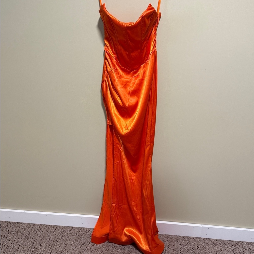 NWT Princess Polly Tyree Strapless Maxi Dress Orange size 8 - Picture 2 of 13